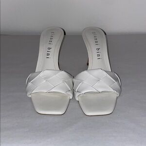 Gianni Bini White Heeled Sandals with Quilted Design